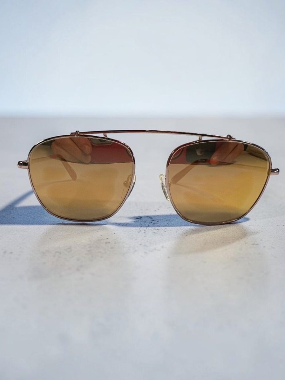 TOMS "Riley" Double-Bridge Aviator Sunglasses